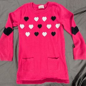 Sonoma Pink Heart Knit Sweater